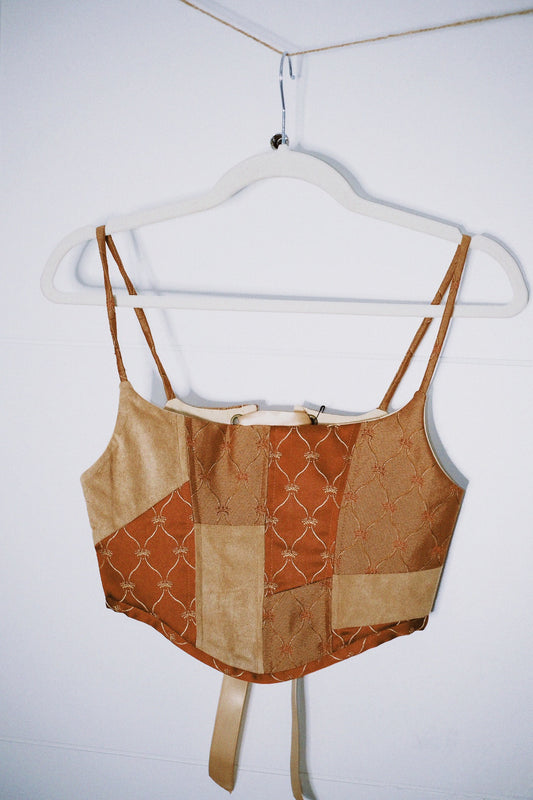 Patchwork Vintage Corset With Straps
